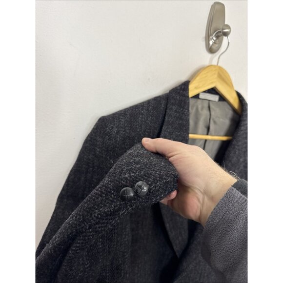 Harris Tweed Men 42L Tall Wool Gray Black Blazer Sports Coat - Picture 4 of 10